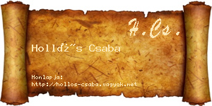 Hollós Csaba névjegykártya